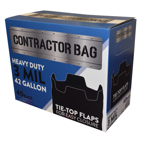 #CB4230XK - All-Pro HeavyDuty Black 3-Mil  Contractor Clean-Up Bags - 42-gallon
